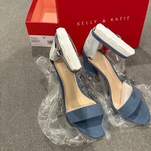 Kelly & Katie Chic Blue Ankle Strap Heels